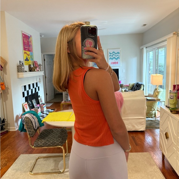 LULULEMON TRAIN TO BE TANK IN ORANGE FRAPPE SIZE SMALL MED. NO TAG prob a 6. - Picture 4 of 7